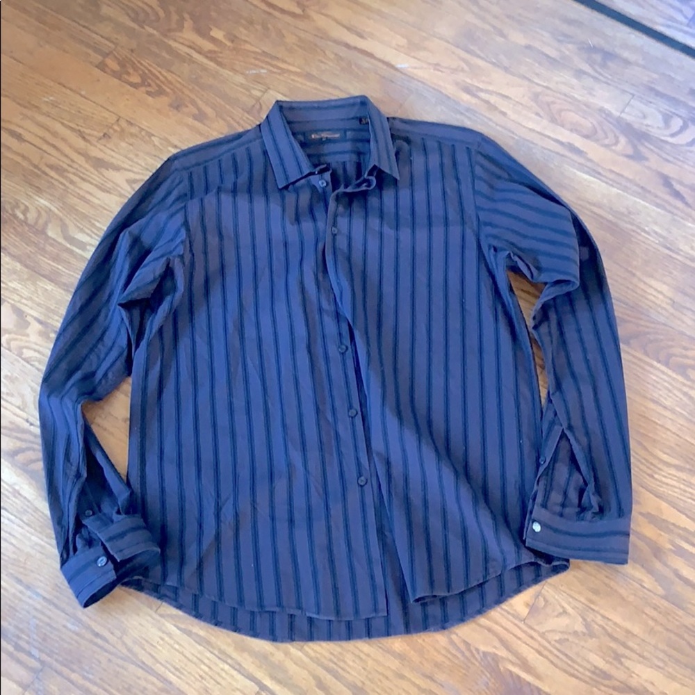 bBen Sherman dress shirt blue-grey and black